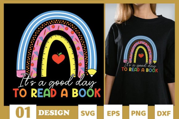 A Rainbow Reading SVG for T-Shirt Graphics & Beyond