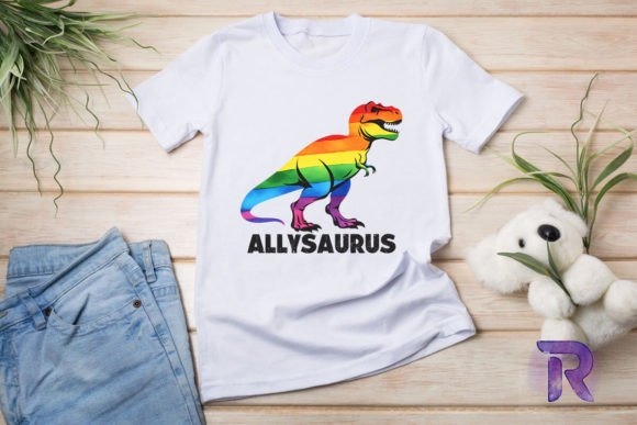 Allysaurus Rainbow Ally Graphics for T-Shirt Designs