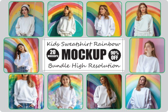 Evaluating a Rainbow Hoodie Mockup Bundle for Product Graphics