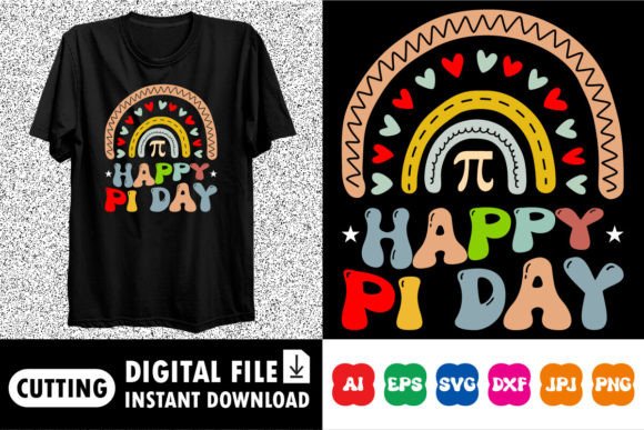 Happy Pi Day Rainbow Pi Day Shirt: A Vibrant Design Asset for T-Shirt Graphics