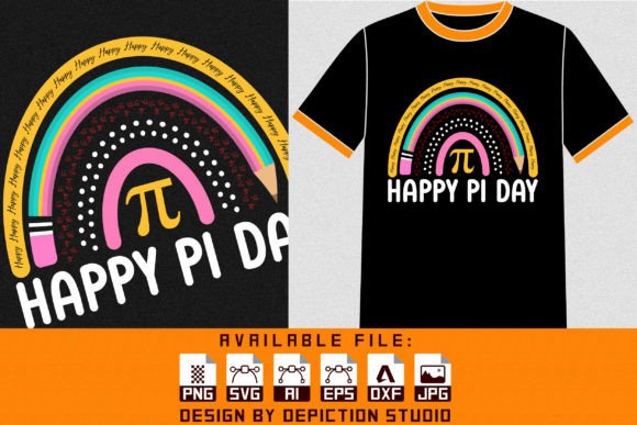 Happy Pi Day Rainbow T-Shirt: Graphics & T-Shirt Designs
