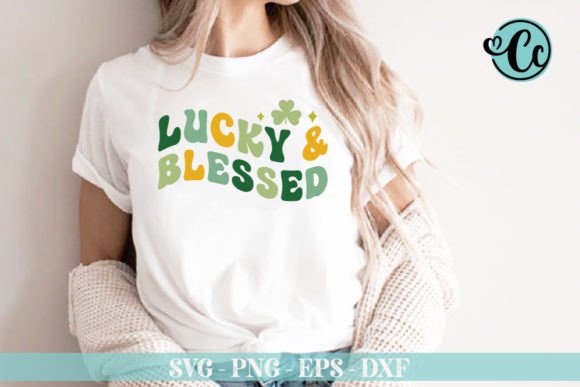 Lucky and Blessed Retro Svg Design for Embroidery Projects