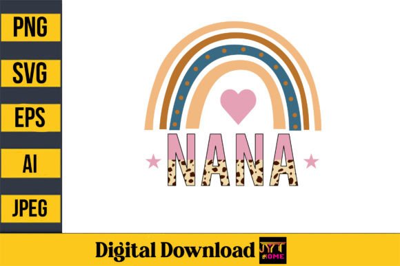 Nana Rainbow T-shirt Design: A Graphics Freebie for Warm Branding