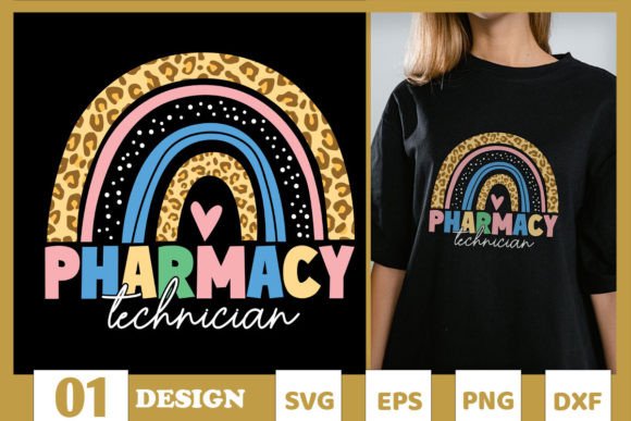 Rainbow Arch Pharmacy Tech SVG for Graphics & T-Shirt Designs