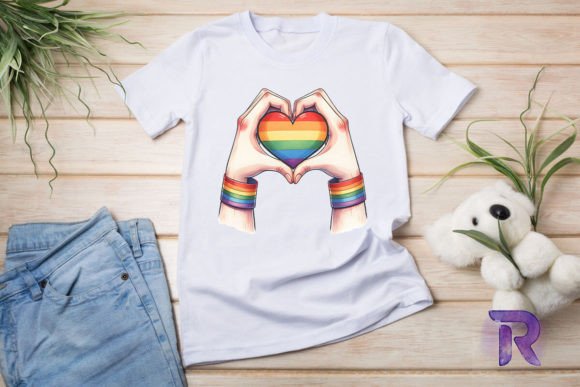 Rainbow Heart Unity Graphics for T-Shirt Designs