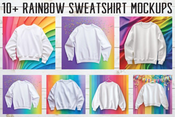 Rainbow White Sweatshirt Mockups: A Designer’s Editorial Asset
