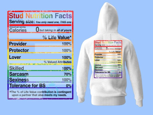 Stud Nutrition Facts Chart: A Graphic for Bold Branding