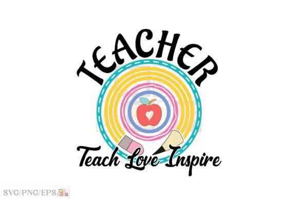 Teacher Teach Love Inspire Rainbow Embroidery Design Review